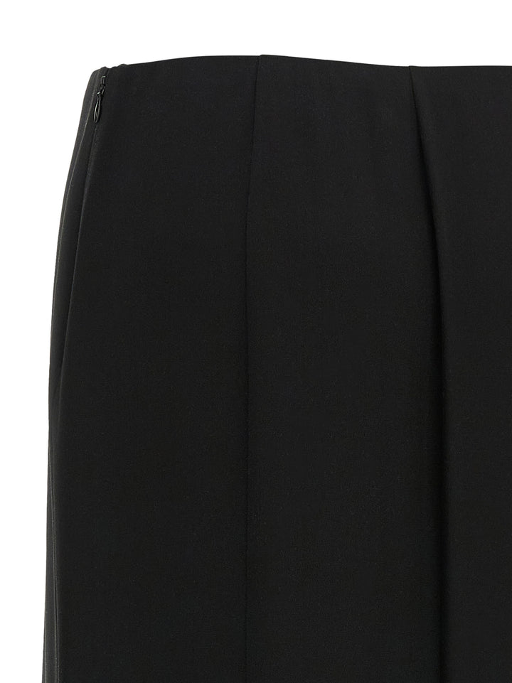 Valentino Garavani Black Silk Midi Skirt