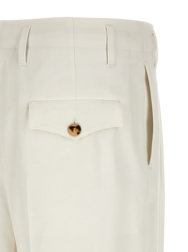 Brunello Cucinelli White Cotton Casual Pants