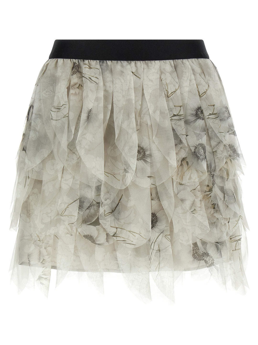 Max Mara Gray Silk Long Skirt