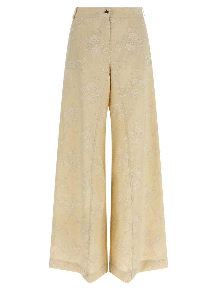 PINKO Beige Linen Flared Pants