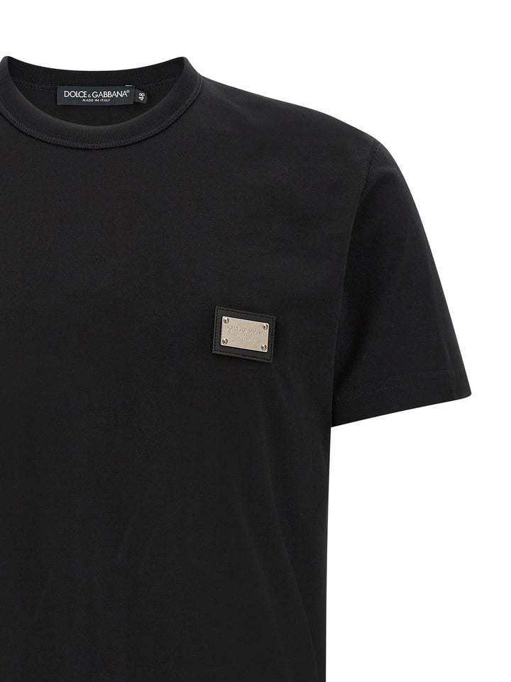Dolce &amp; Gabbana Black Cotton T-Shirt