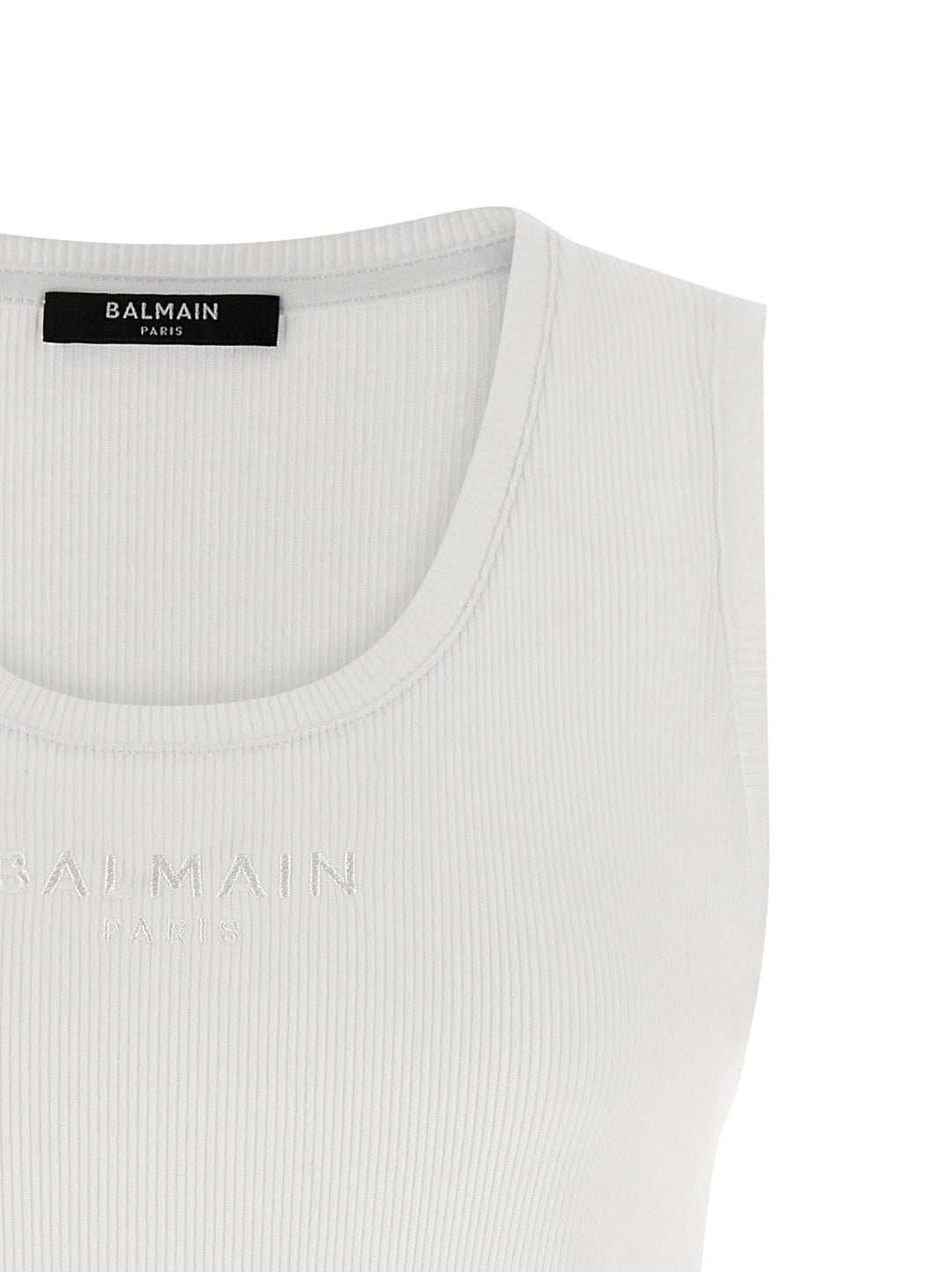 Balmain White Cotton Tank Tops