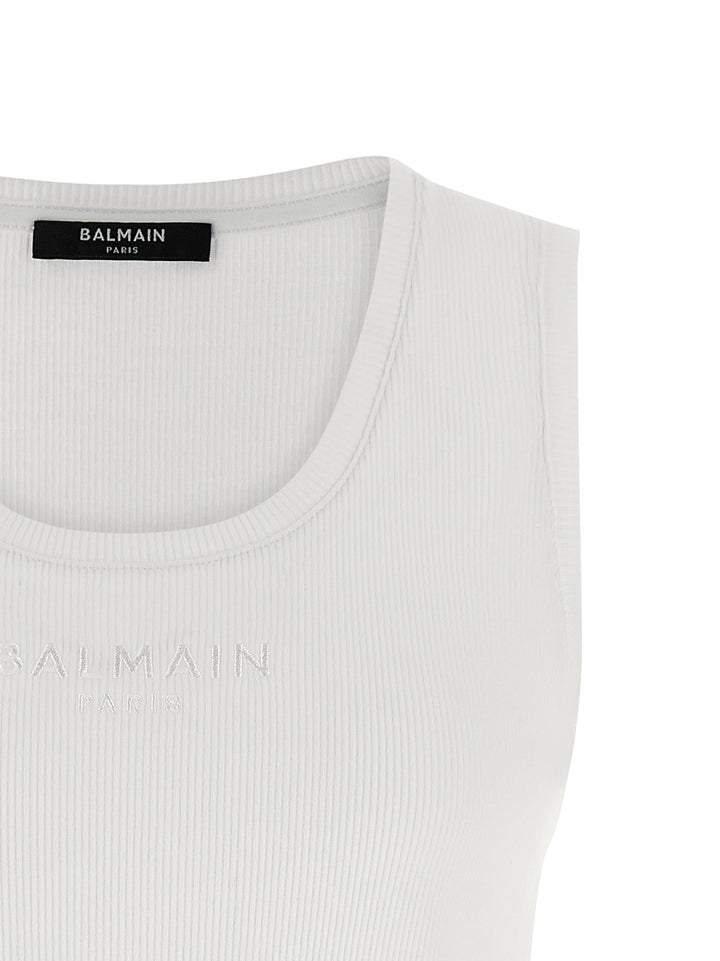 Balmain White Cotton Tank Tops