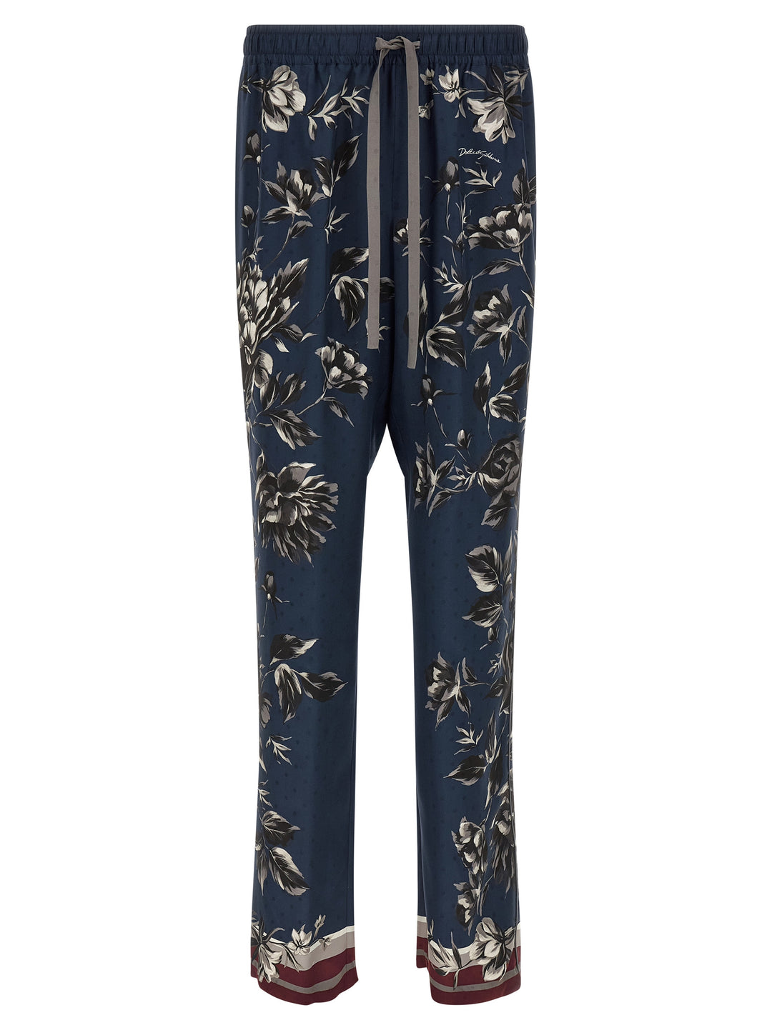 Dolce &amp; Gabbana Blue Silk Casual Pants