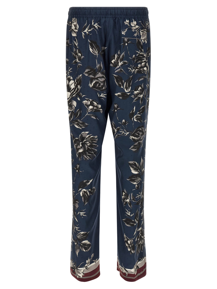 Dolce &amp; Gabbana Blue Silk Casual Pants