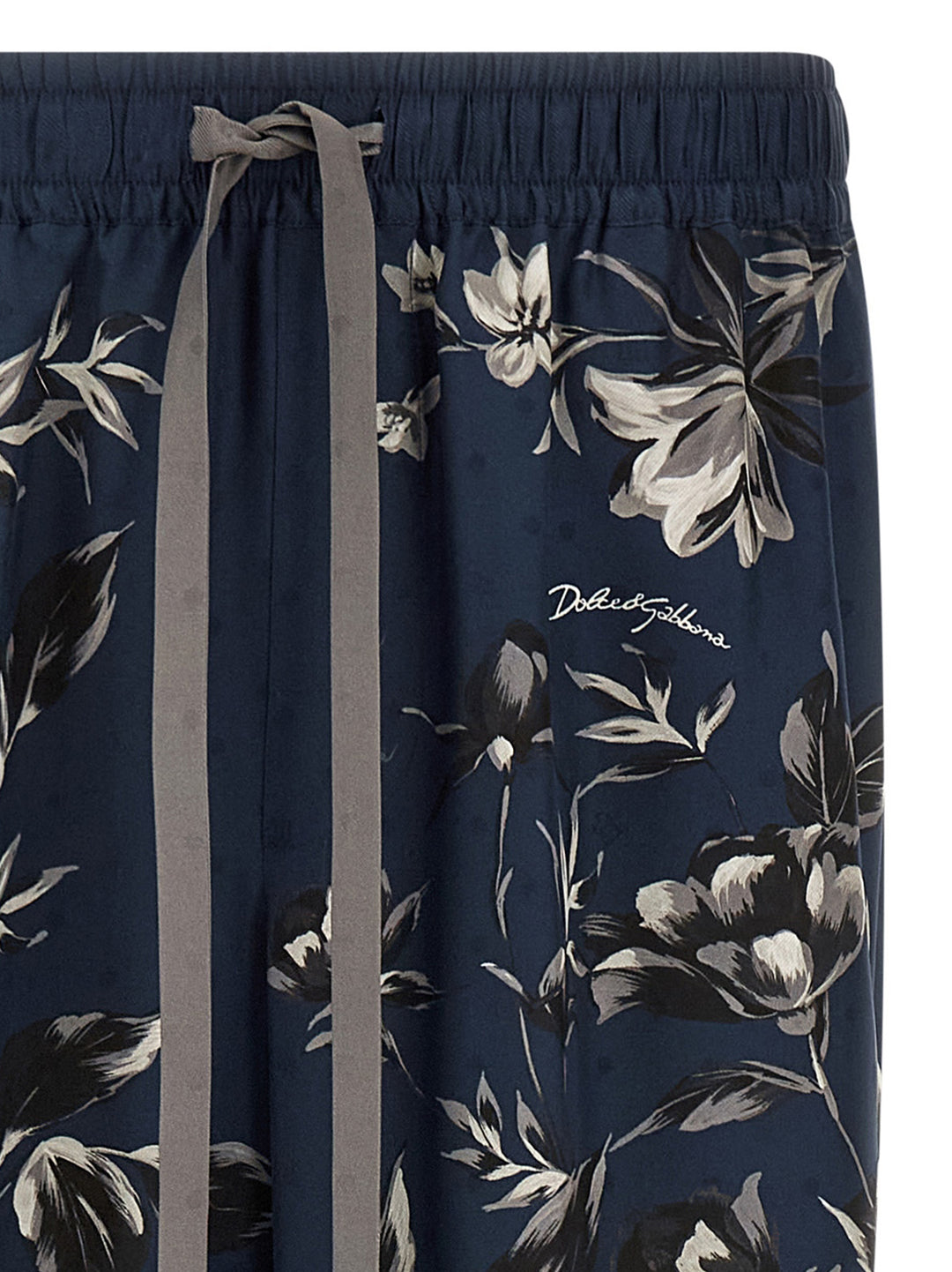 Dolce &amp; Gabbana Blue Silk Casual Pants