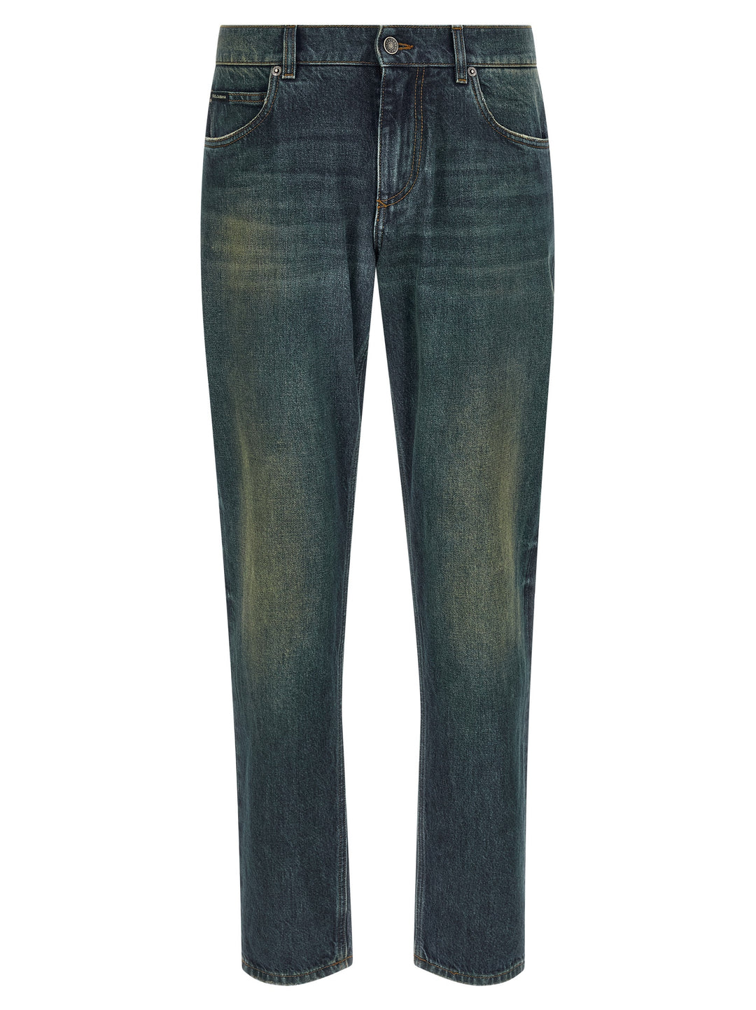 Dolce &amp; Gabbana Blue Cotton Straight-Leg Jeans