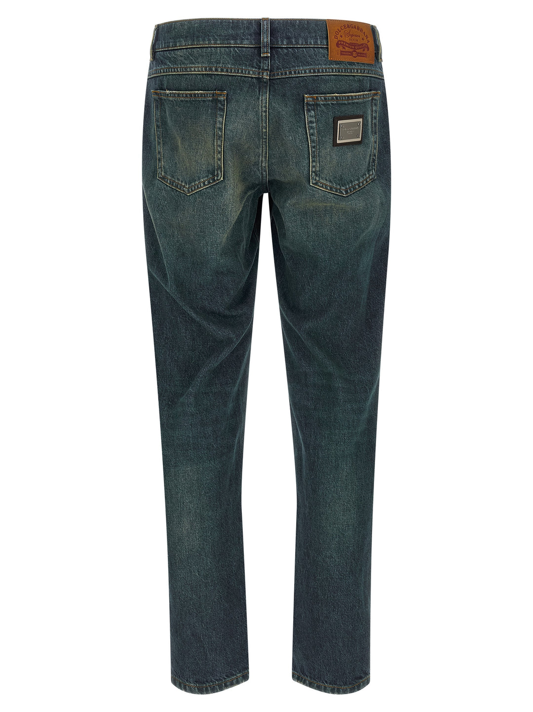 Dolce &amp; Gabbana Blue Cotton Straight-Leg Jeans