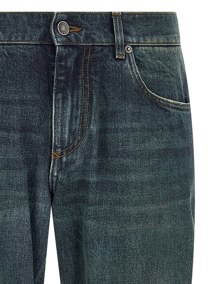 Dolce &amp; Gabbana Blue Cotton Straight-Leg Jeans