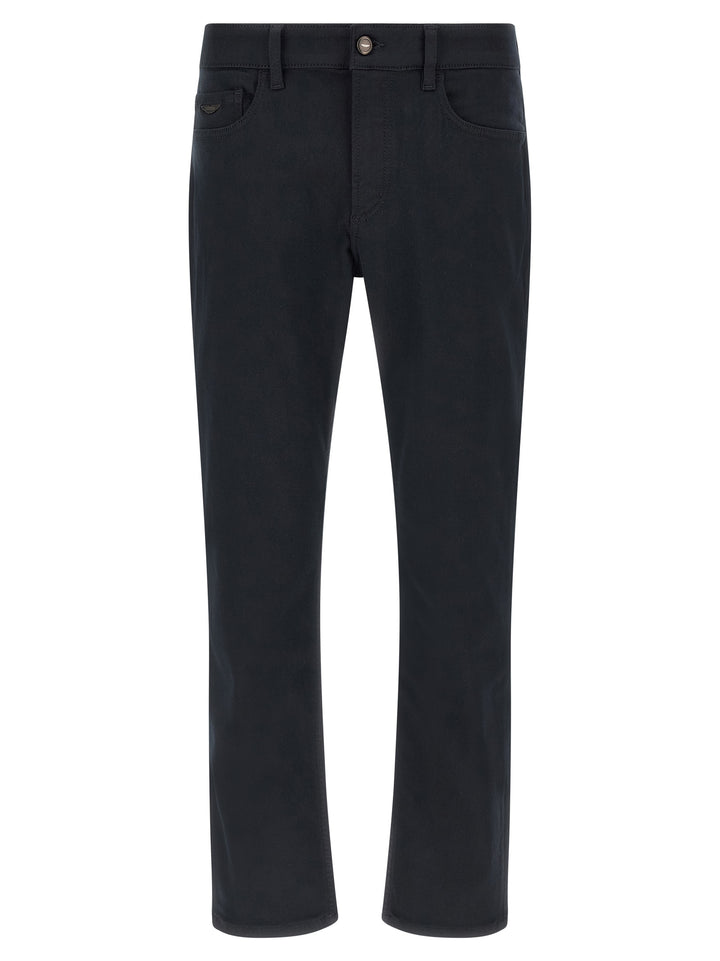 Hugo Boss Blue Polyester Straight-Leg Jeans