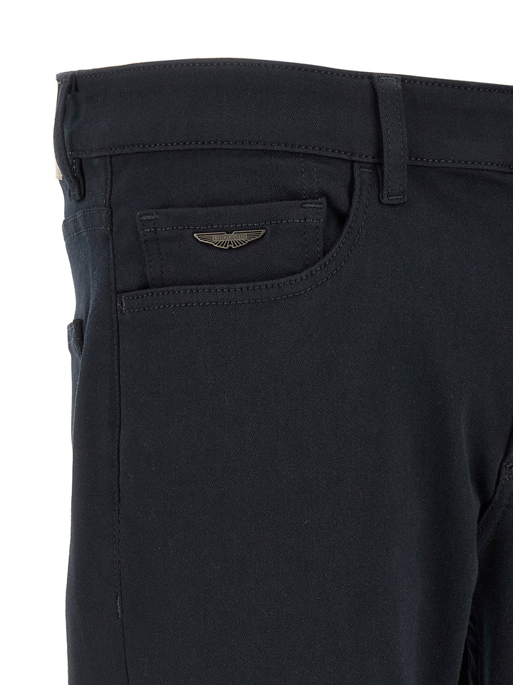 Hugo Boss Blue Polyester Straight-Leg Jeans