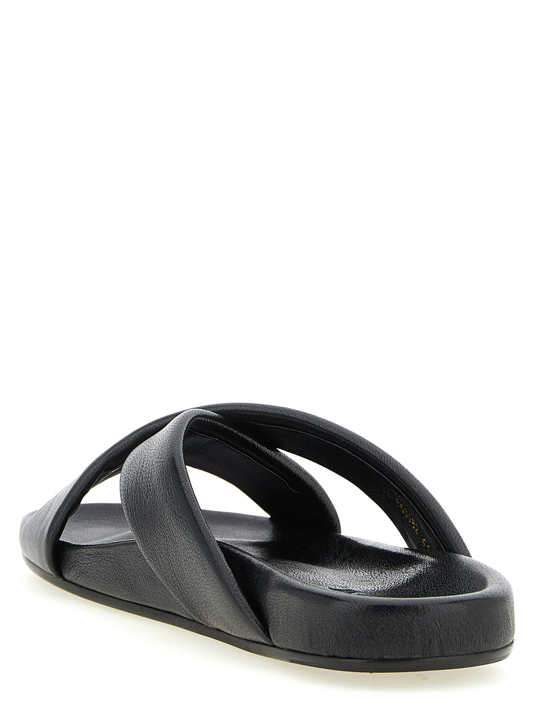 Saint Laurent Black Lamb Leather Slides