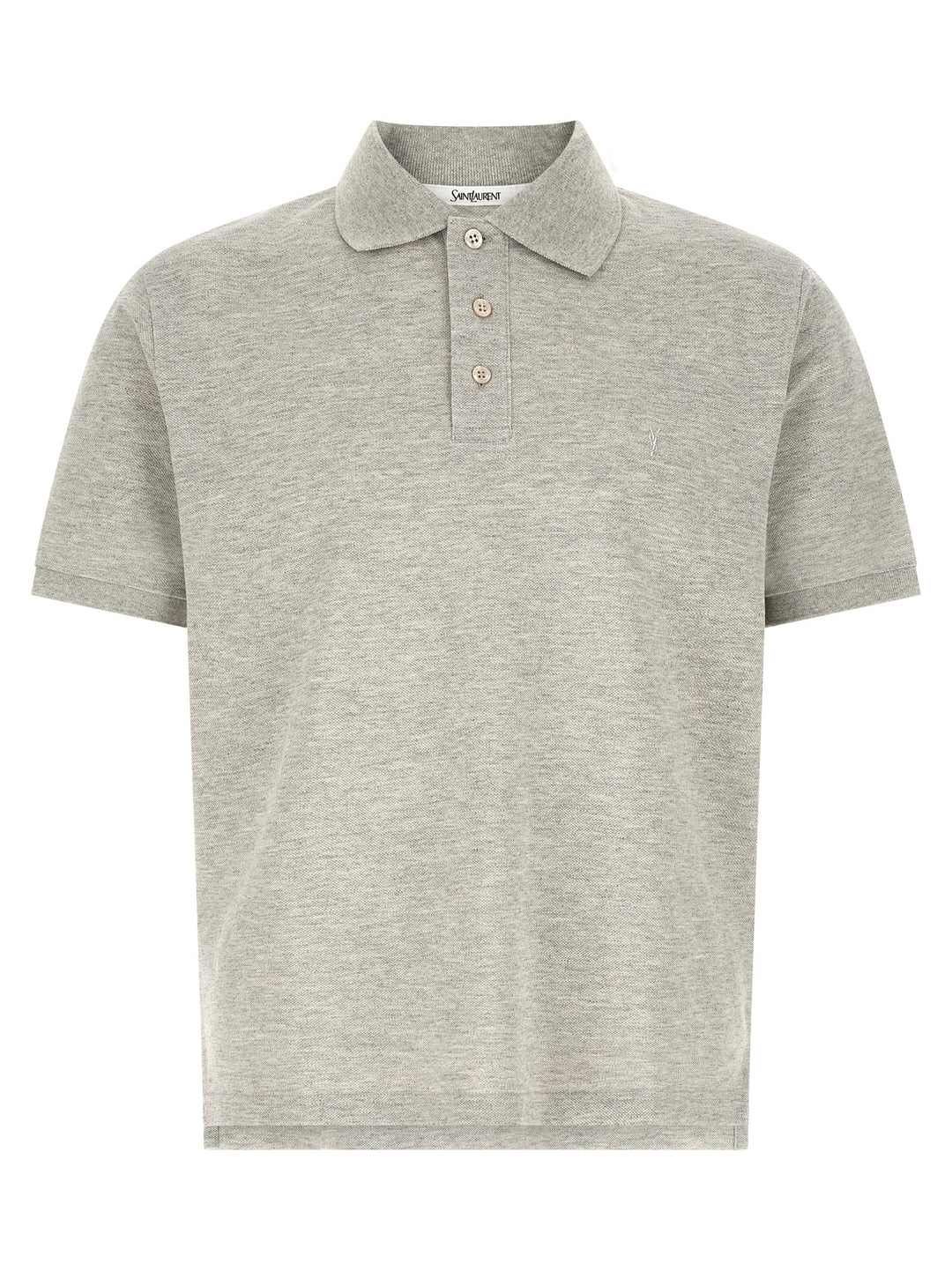 Saint Laurent Gray Cotton Polo Shirt