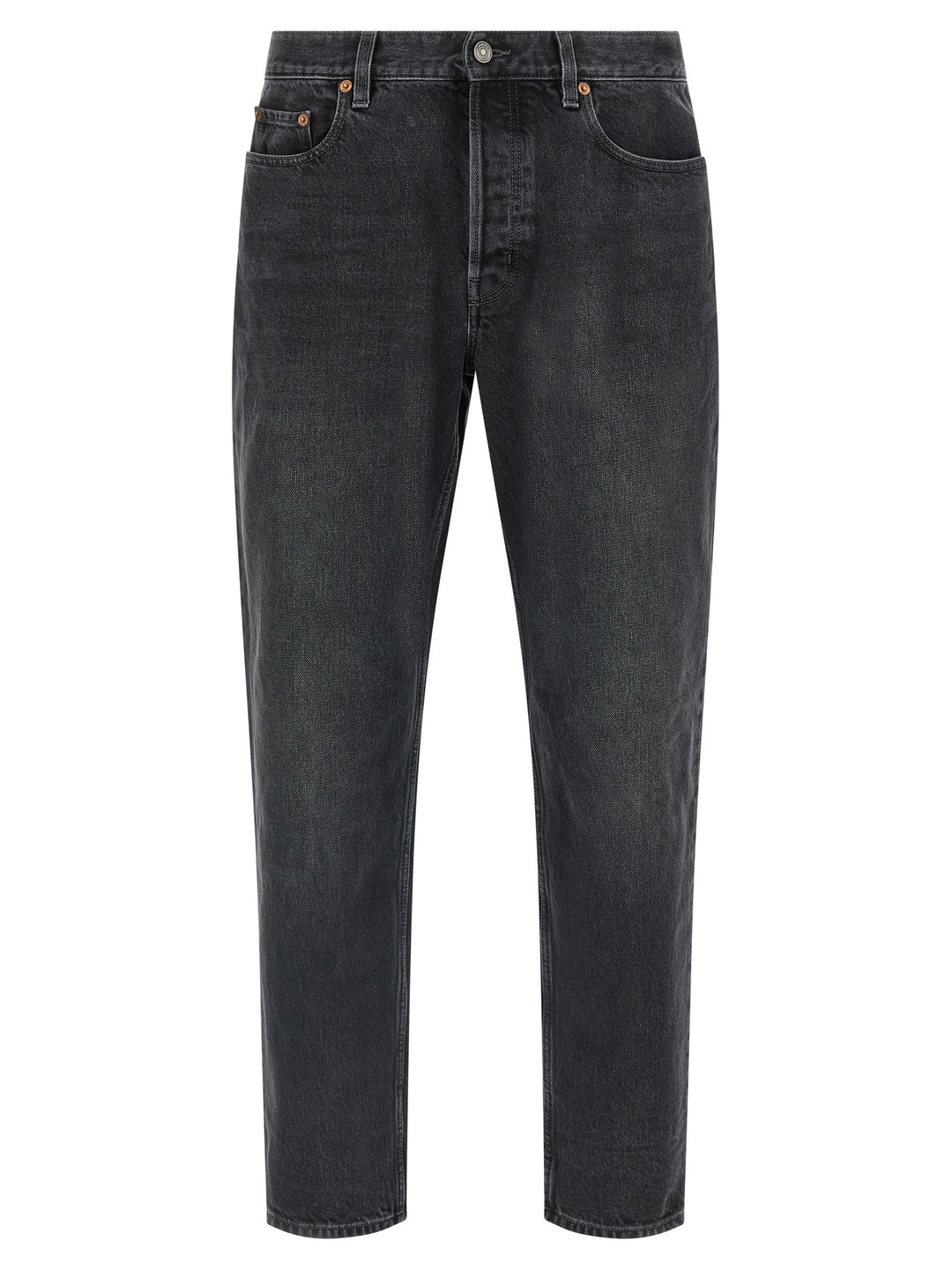 Saint Laurent Black Cotton Straight-Leg Jeans
