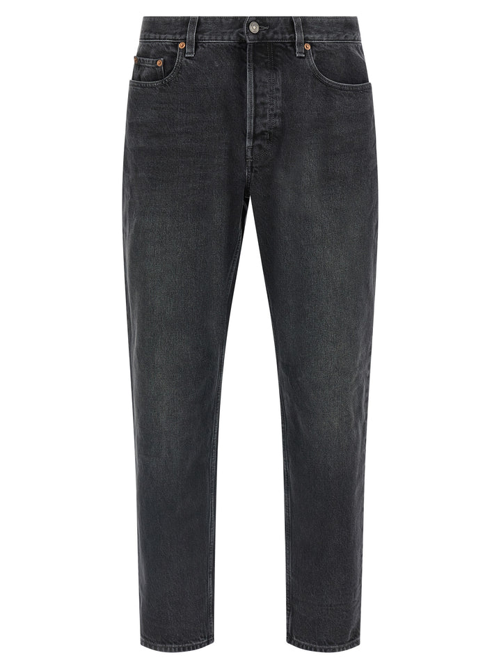 Saint Laurent Black Cotton Straight-Leg Jeans