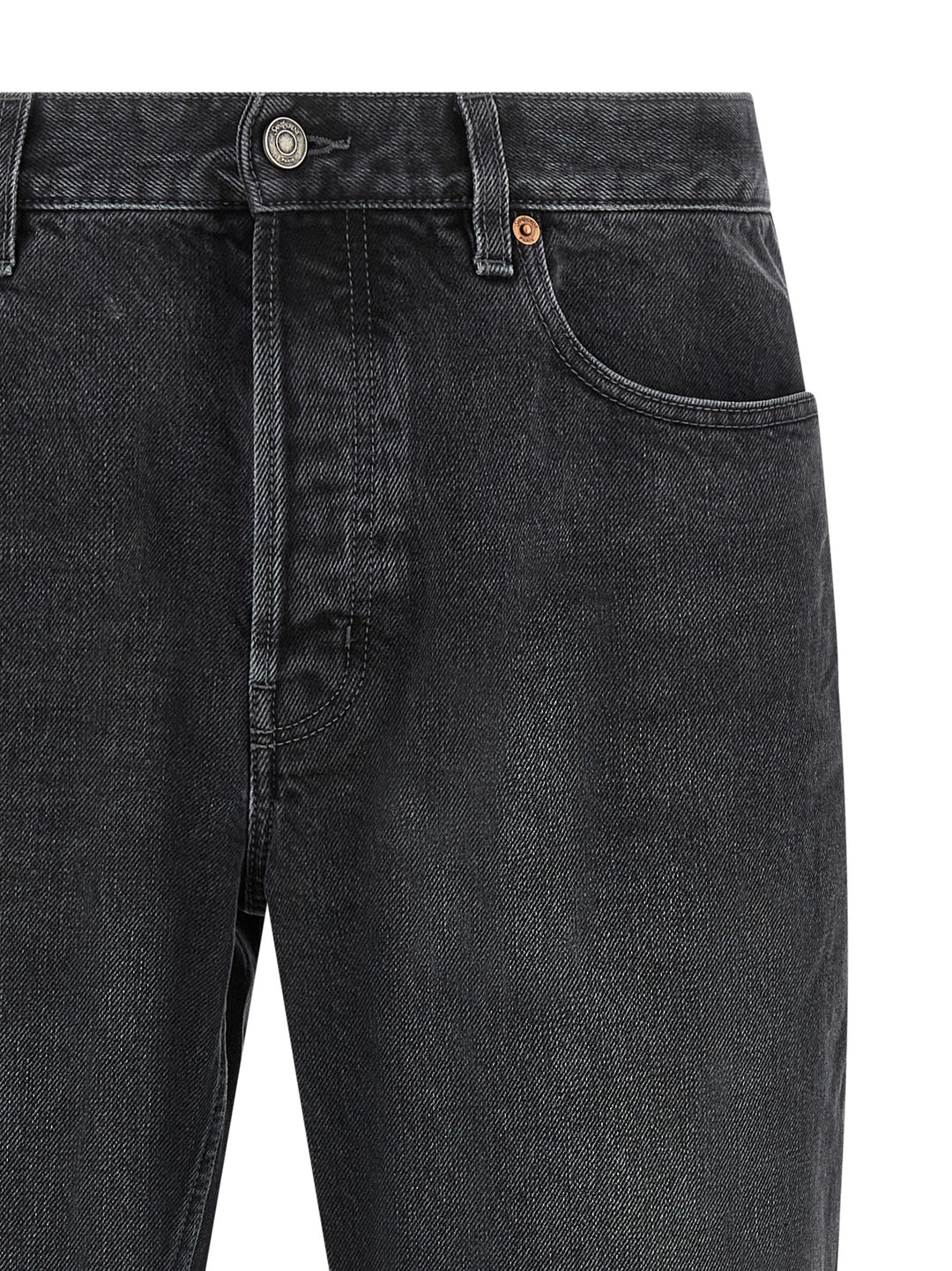 Saint Laurent Black Cotton Straight-Leg Jeans