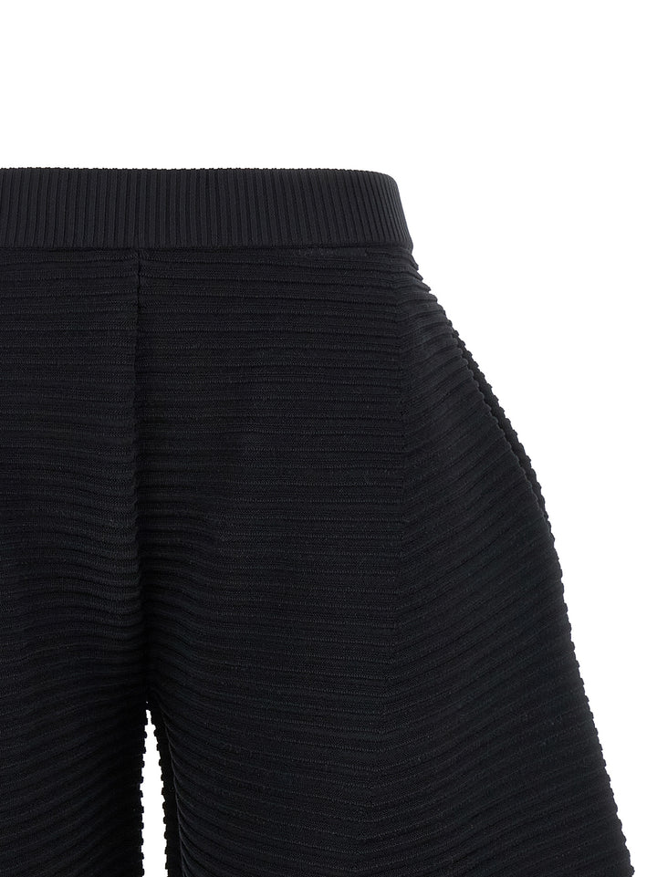 Issey Miyake Black Polyester Cropped Pants