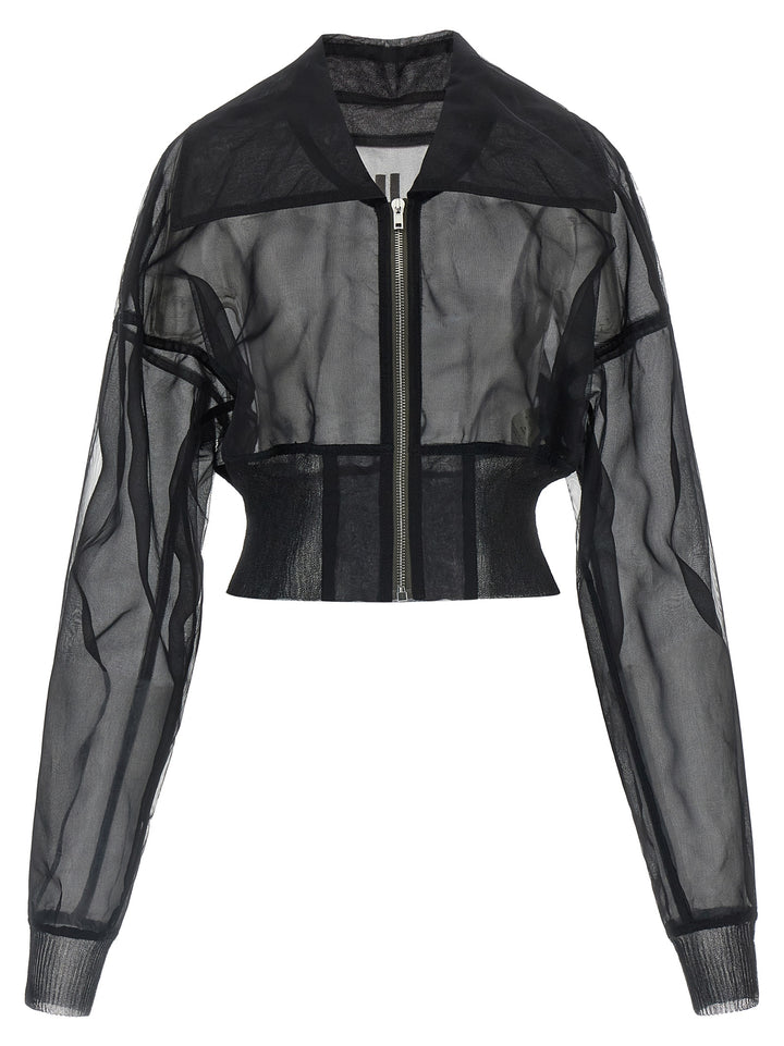 Rick Owens Black Nylon Bomber