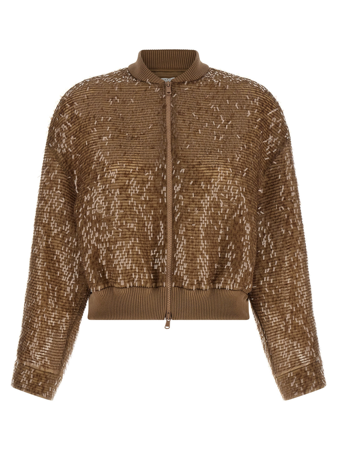 Brunello Cucinelli Brown Silk Cardigan