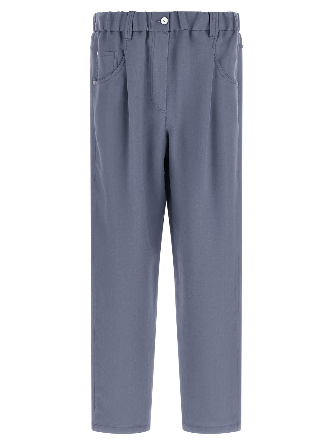 Brunello Cucinelli Blue Viscose Casual Pants