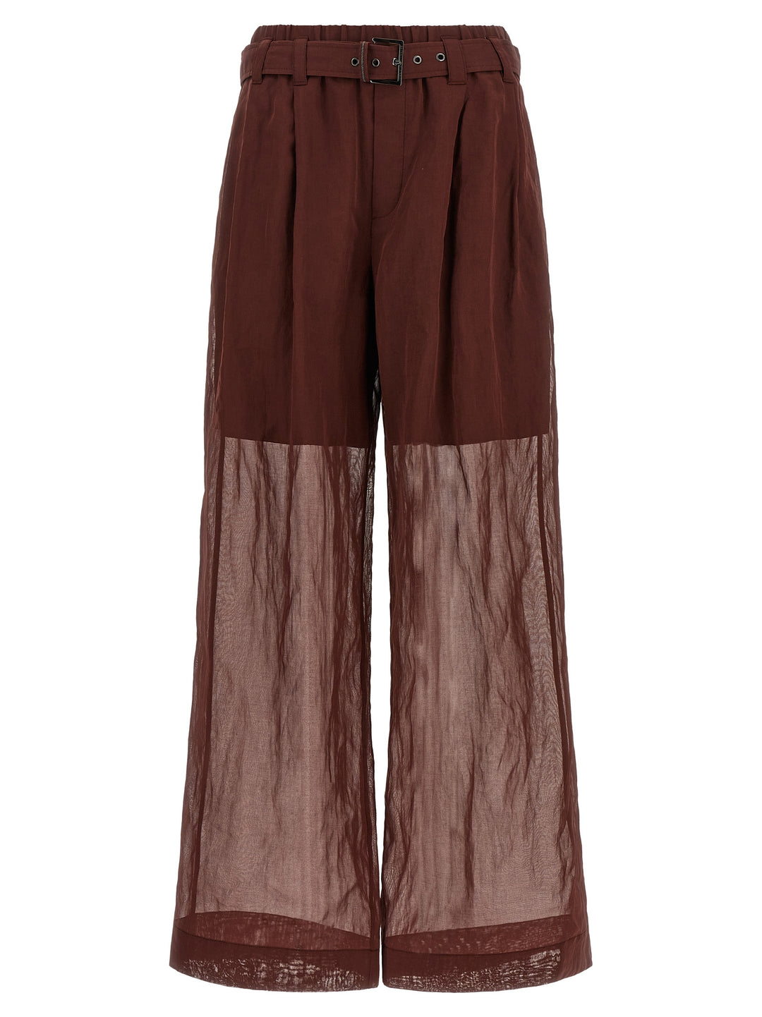 Brunello Cucinelli Bordeaux Cotton Flared Pants