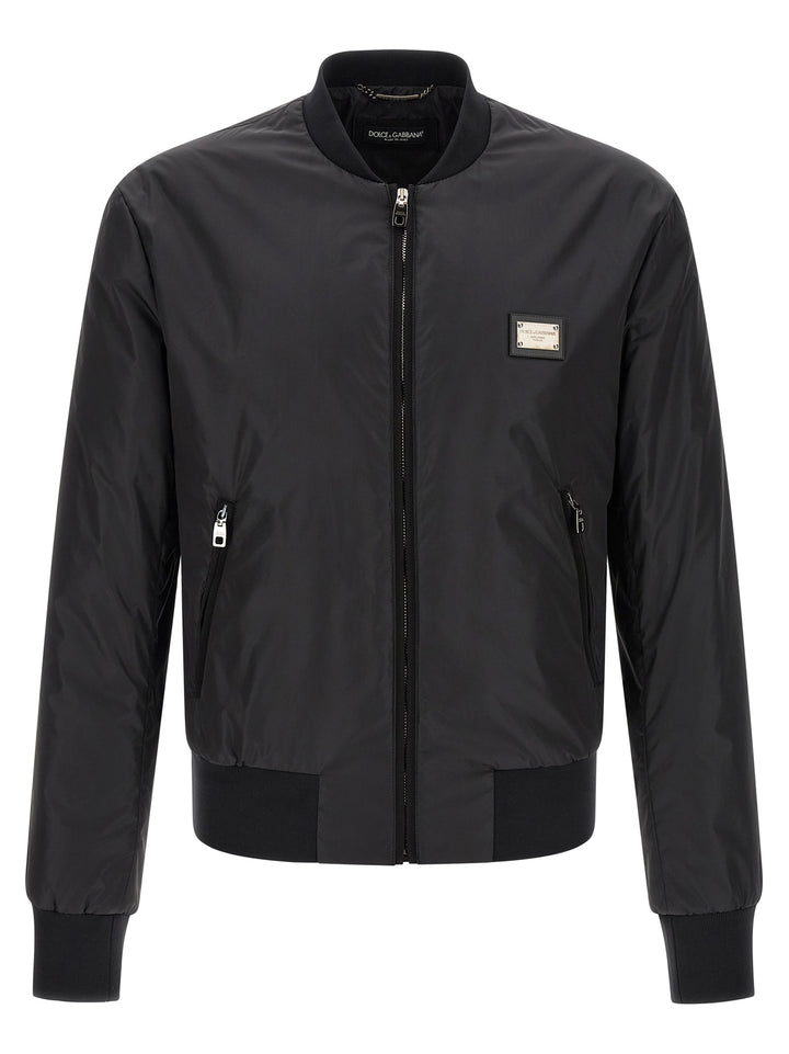 Dolce &amp; Gabbana Black Polyamide Bomber