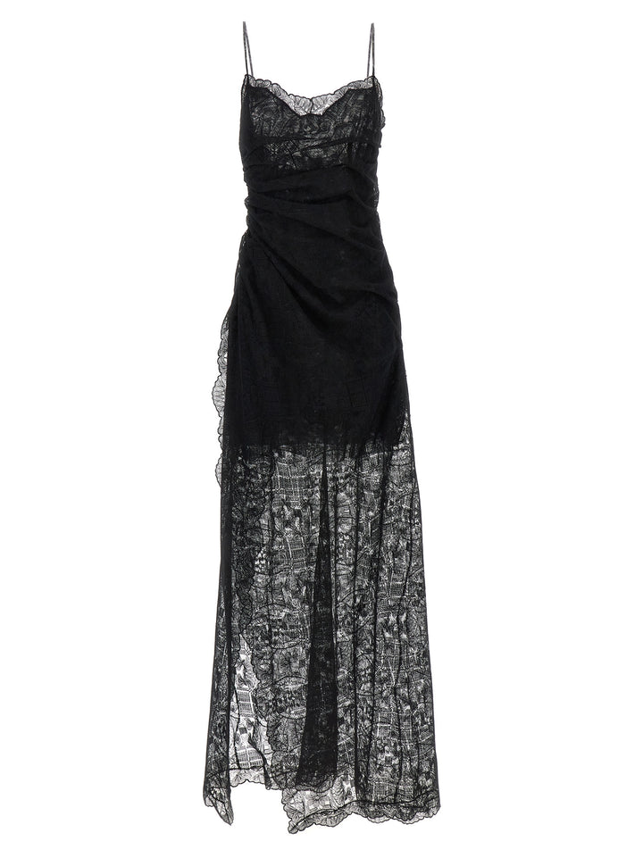 Ermanno Scervino Black Polyester Long Dress