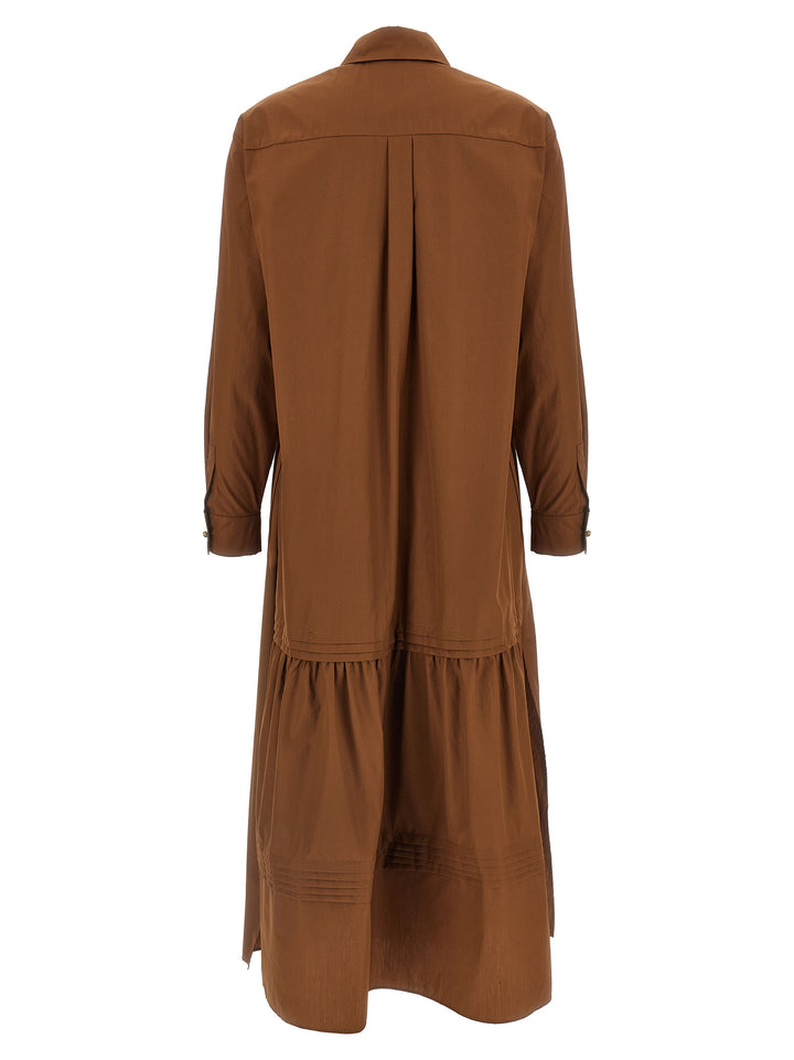 Max Mara Brown Cotton Long Dress