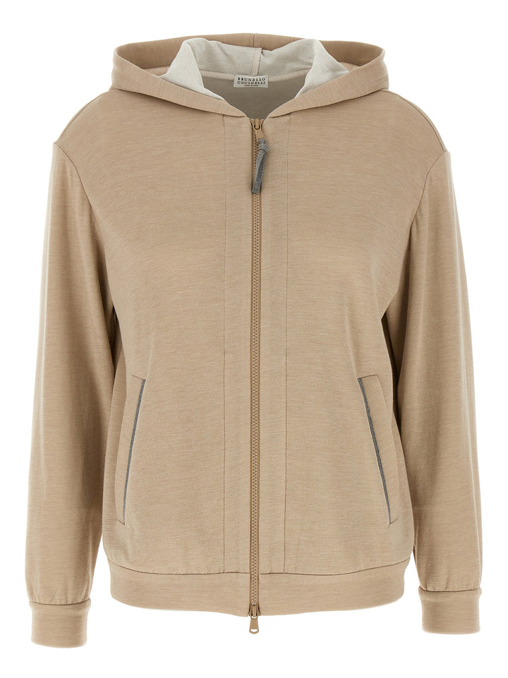 Brunello Cucinelli Beige Cotton Hoodie