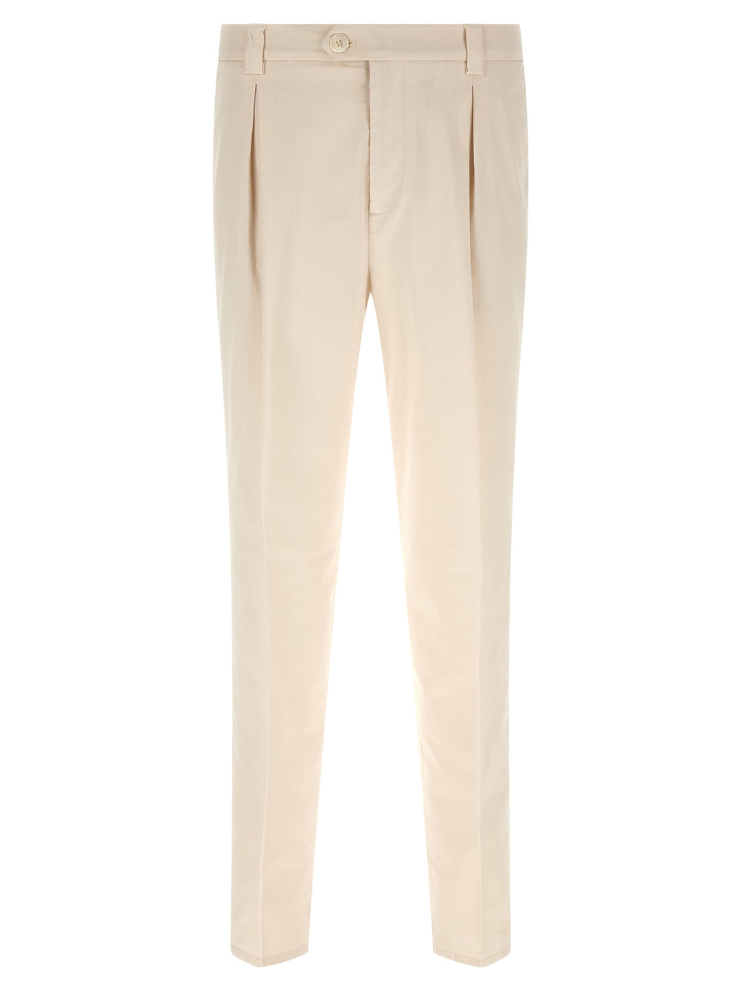 Brunello Cucinelli White Cotton Casual Pants