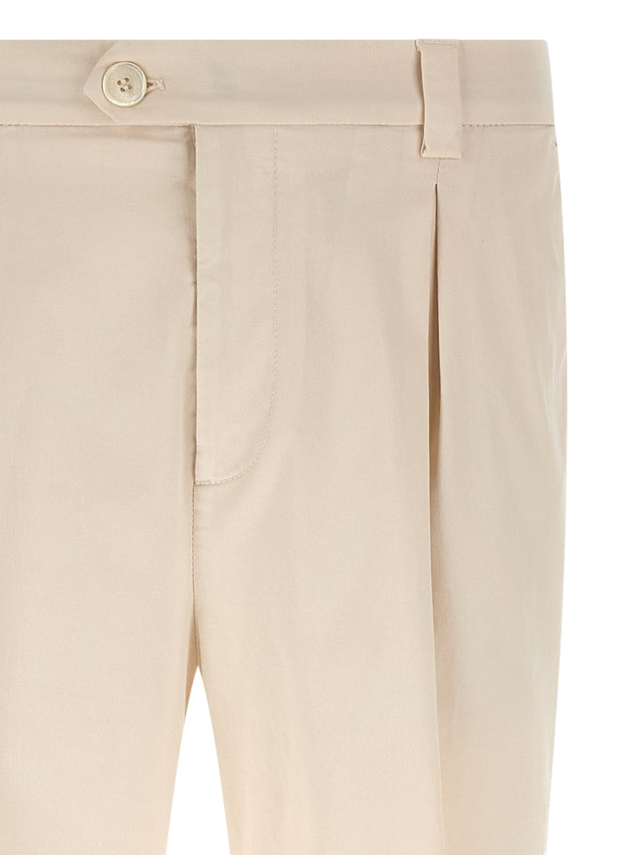 Brunello Cucinelli White Cotton Casual Pants