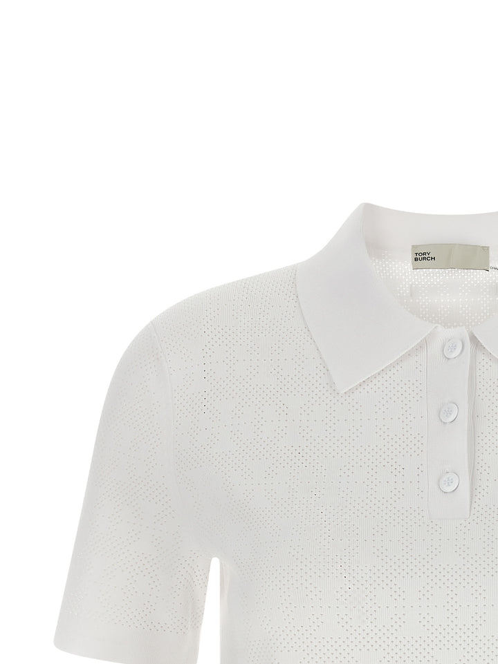 Tory Burch White Viscose Polo Shirt