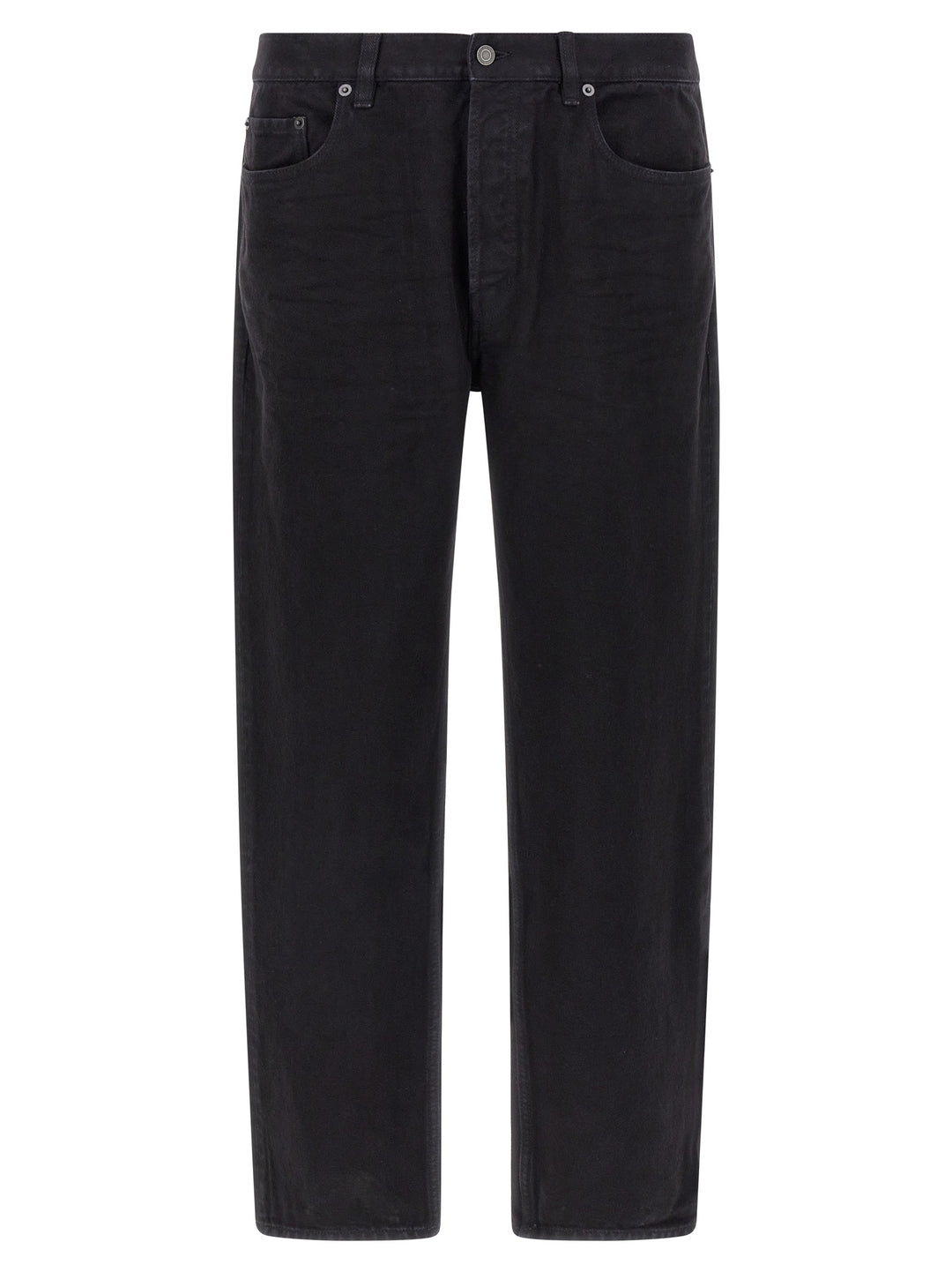 Saint Laurent Black Cotton Straight-Leg Jeans