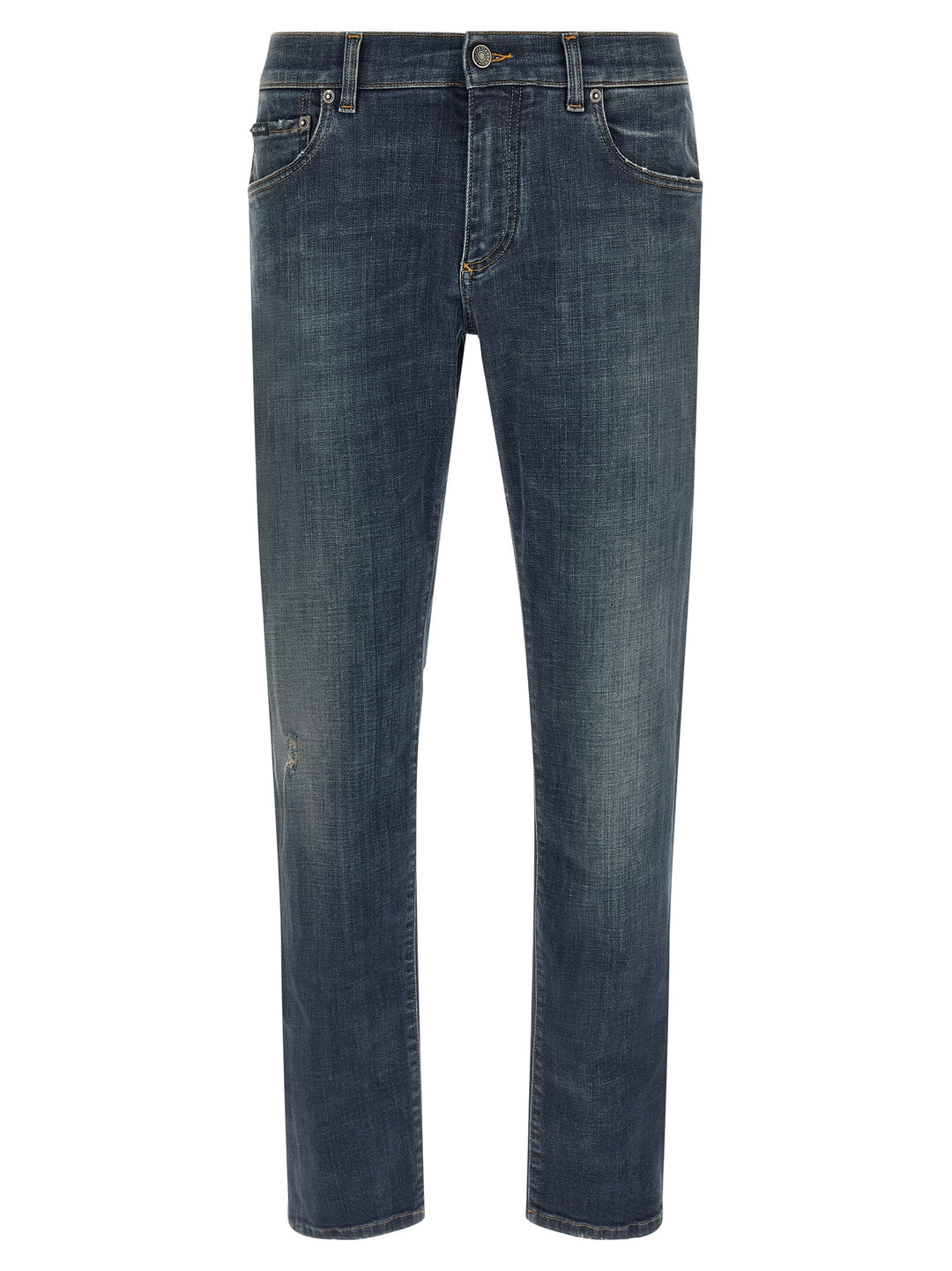 Dolce &amp; Gabbana Blue Cotton Straight-Leg Jeans
