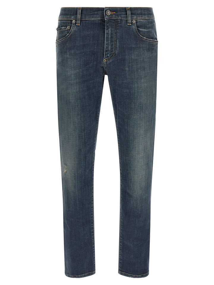 Dolce &amp; Gabbana Blue Cotton Straight-Leg Jeans
