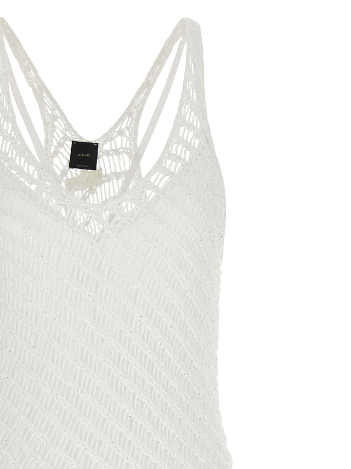 PINKO White Polyester Long Dress