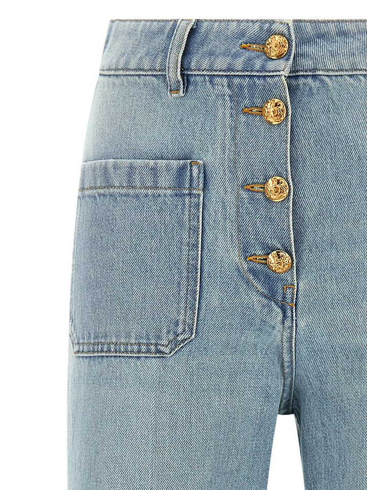 Valentino Garavani Blue Cotton High-Waisted Jean