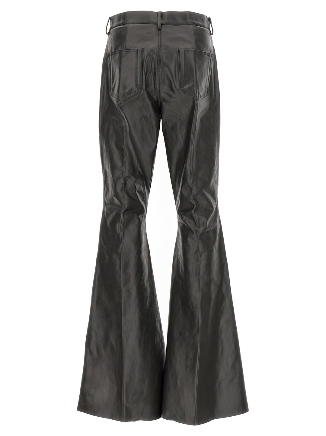 Rick Owens Black Calfskin Flared Pants