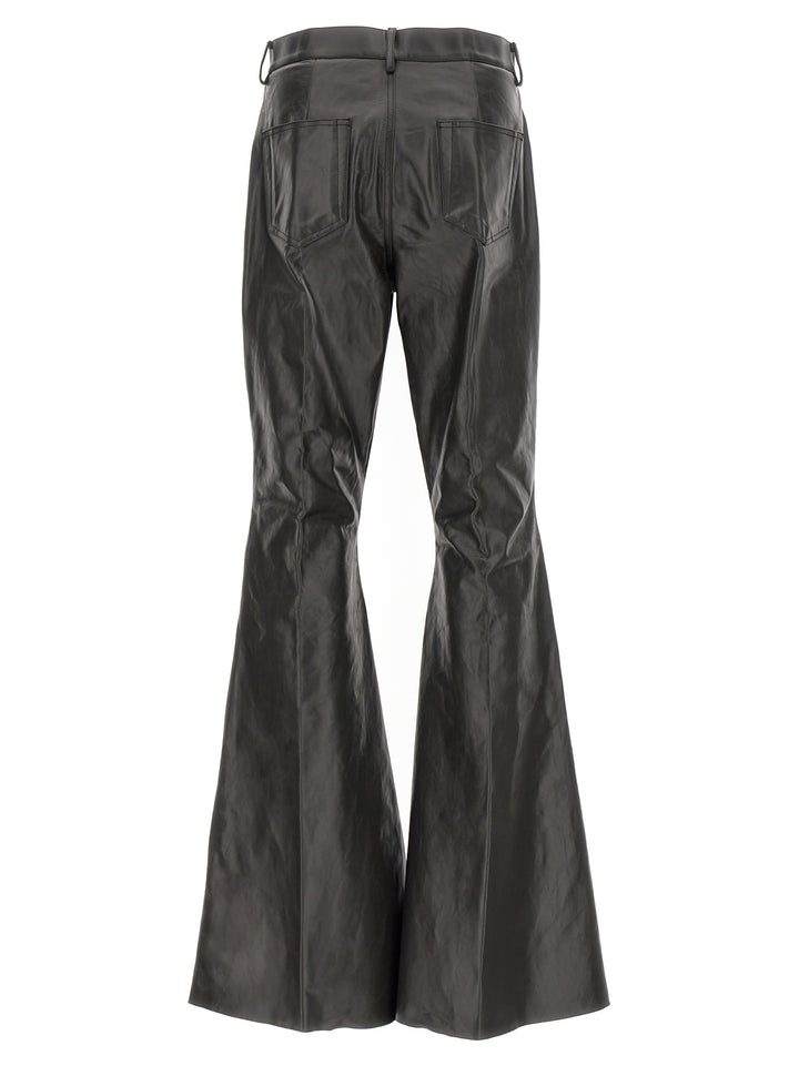 Rick Owens Black Calfskin Flared Pants