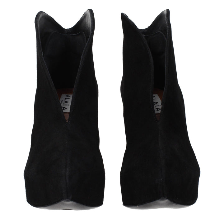 Alaïa Black Leather Ankle Boots