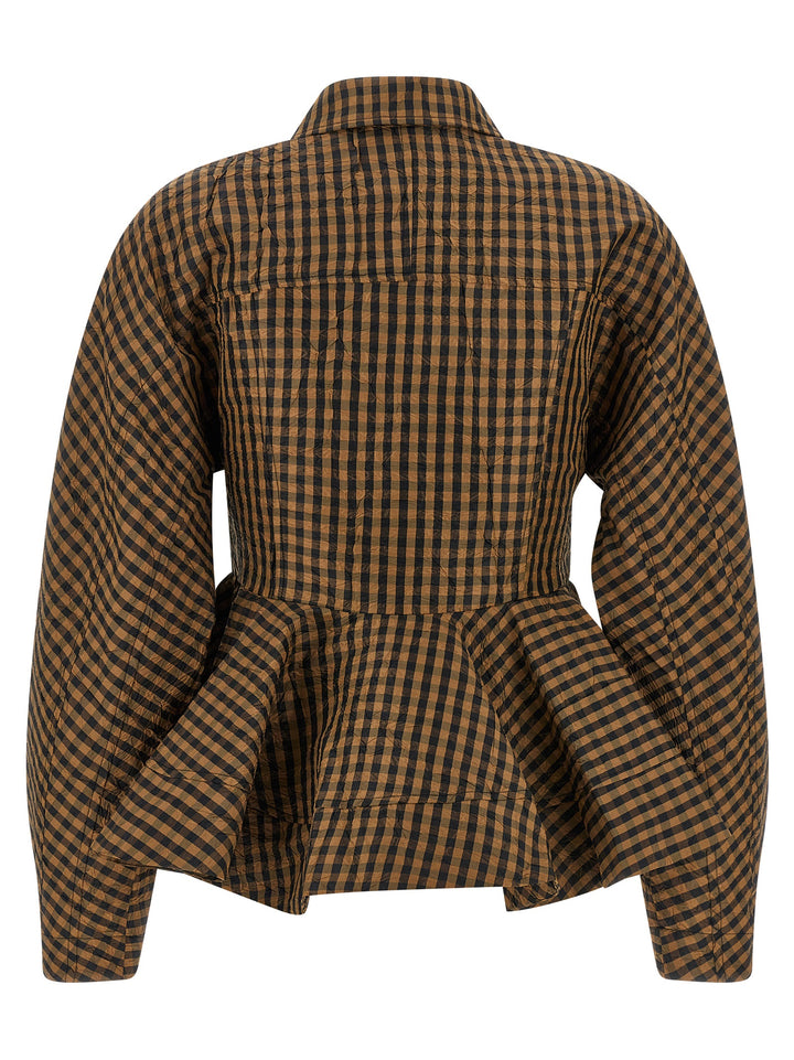 Ganni Brown Recycled Polyester Blouse