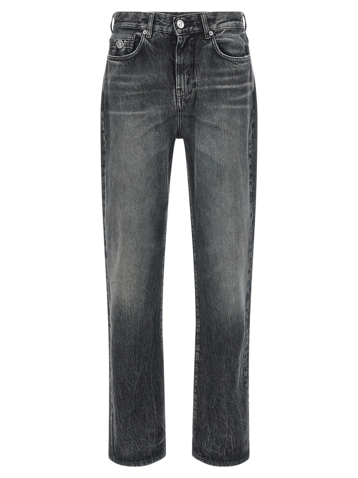 Versace Gray Cotton Straight-Leg Jeans