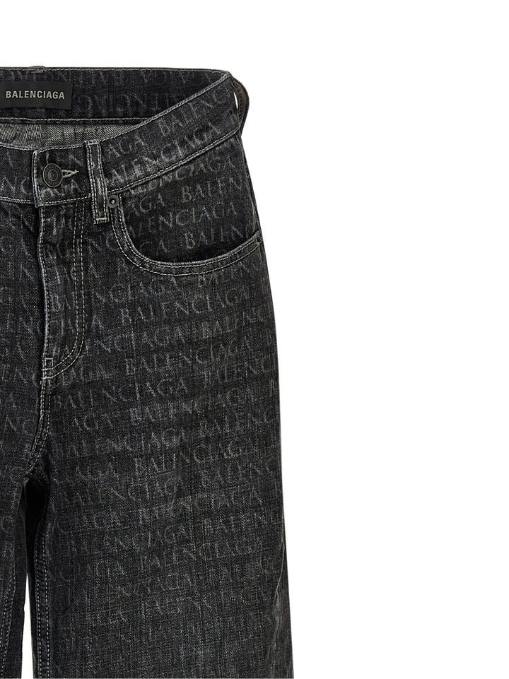 Balenciaga Black Cotton Flared Jeans