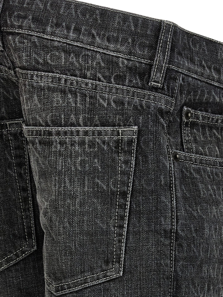 Balenciaga Black Cotton Flared Jeans
