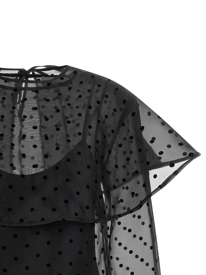 Ganni Black Recycled Polyester Short Dress
