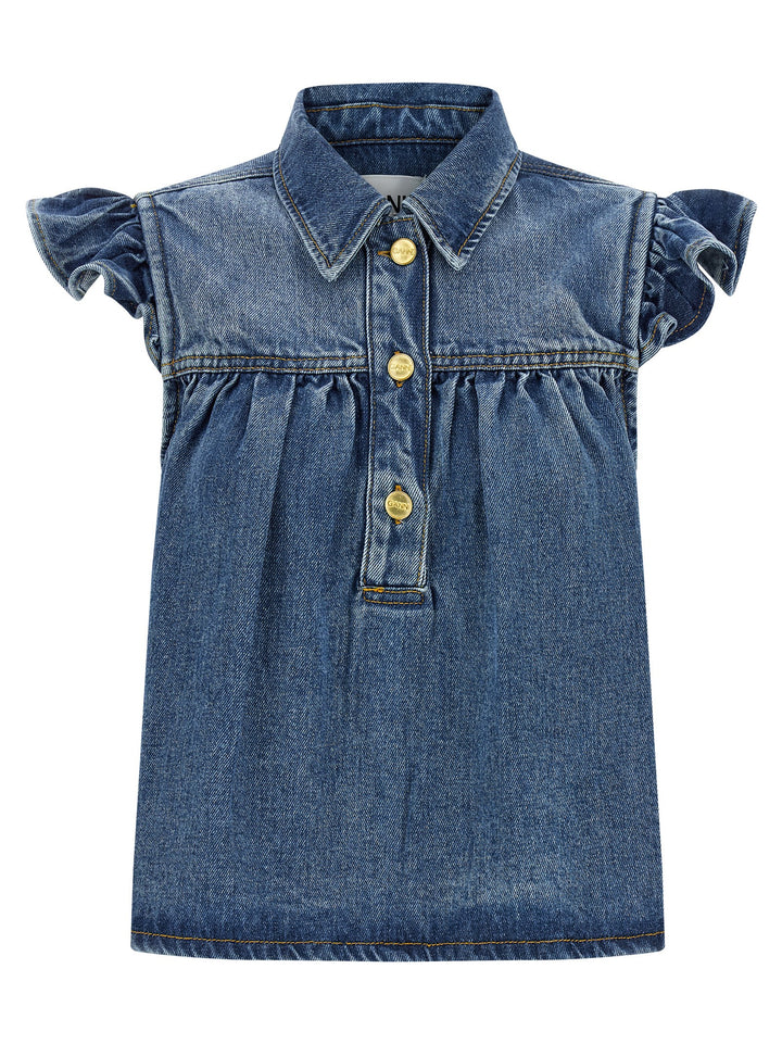 Ganni Blue Denim Shirt