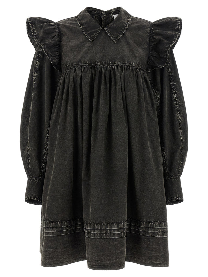 Ganni Black Organic Cotton Short Dress