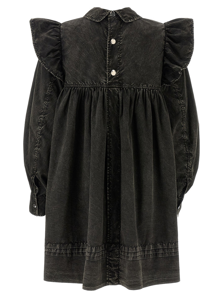 Ganni Black Organic Cotton Short Dress