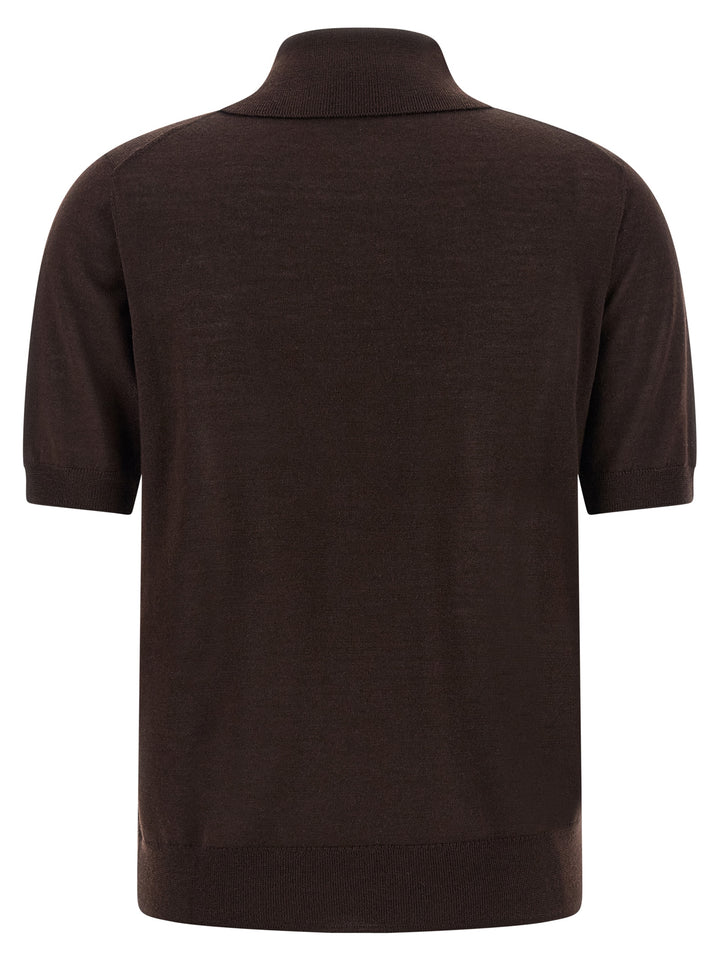P.A.R.O.S.H. Brown Wool Polo Shirt