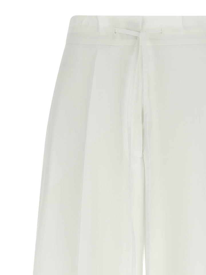 P.A.R.O.S.H. White Cotton Casual Pants